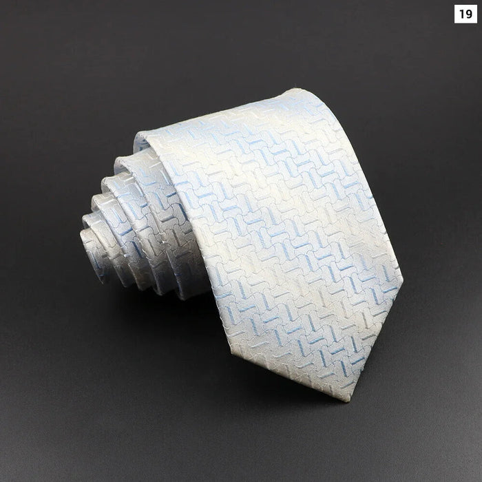 Silk Tie Classic Striped Plaid Necktie For Men 100% Jacquard Woven Business Wedding Party Daily Suit Gift