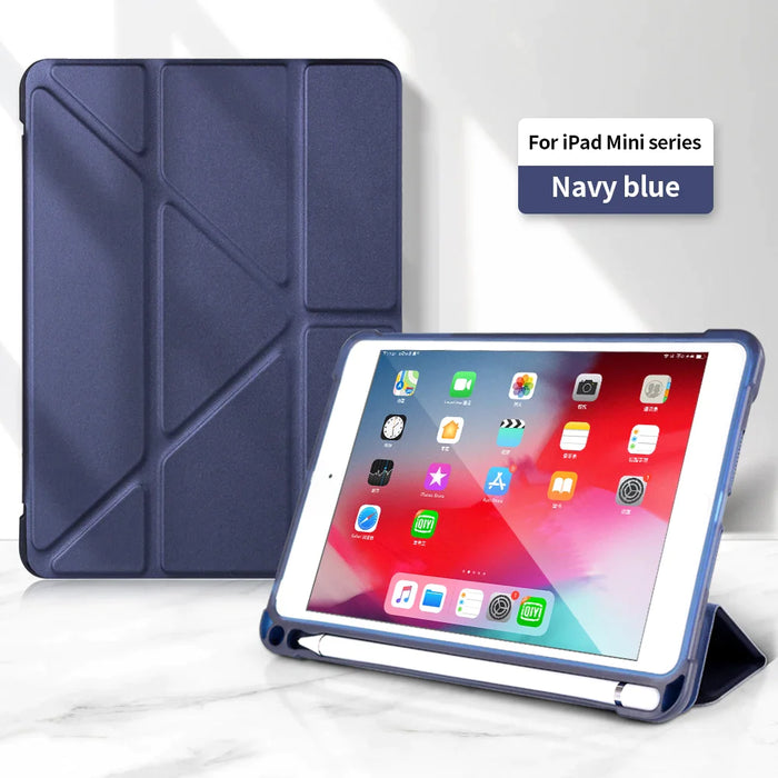 Pu Leather Stand Case For Ipad Mini Ultra Slim Cover With Pencil Holder