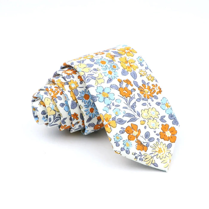 Floral Skinny Tie For Men Weddings And Parties