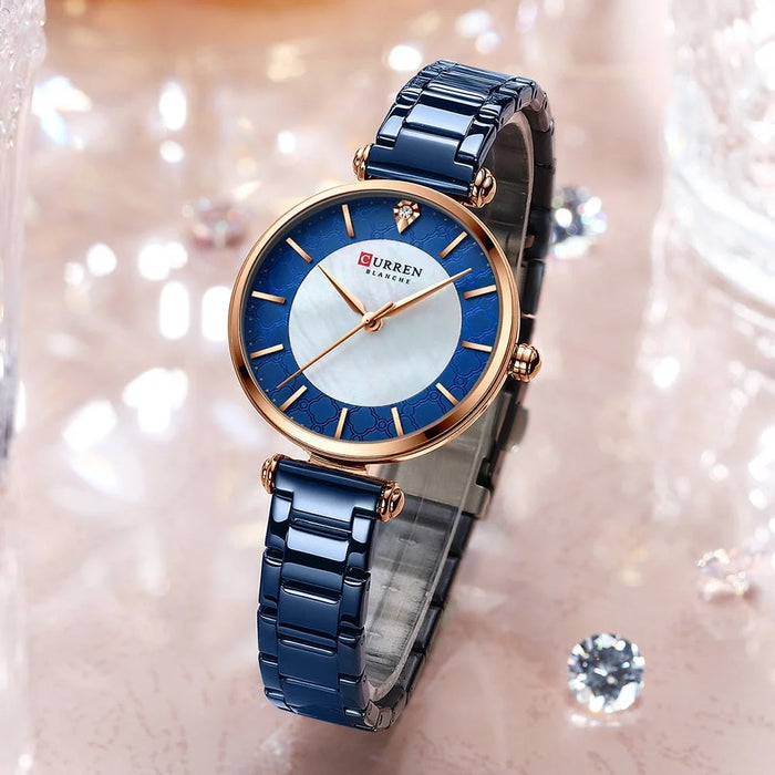 Elegant Thin Quartz Stainless Steel Wristwatch For Women