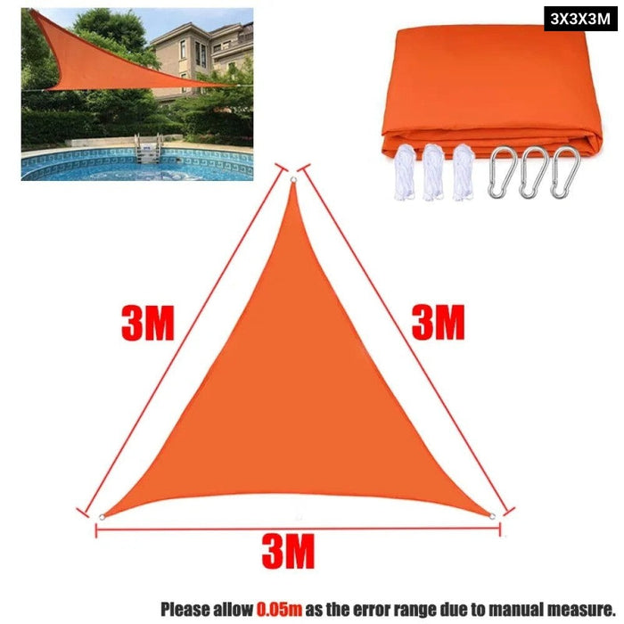 Orange All size Waterproof Sun Shade Sail Square Rectangle Triangle Garden Terrace Canopy Swim Shade Camp Hiking Yard Awnings