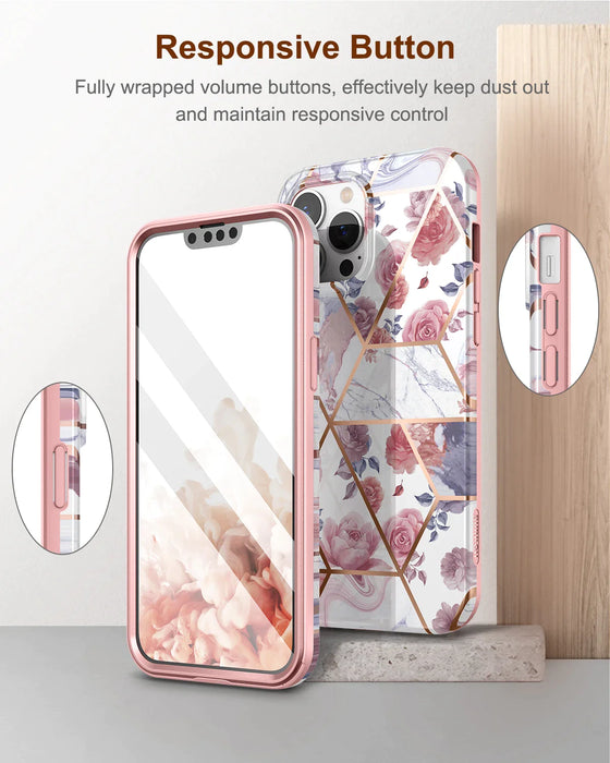 Marble 2 In 1 Shockproof Case For Iphone13 Pro Fashion Colour 360 Protection