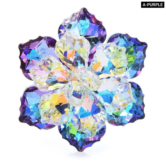 Glass Flower Brooch 14 Colours