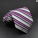 Silk Tie 8.5cm Striped Necktie For Men Grey Pink Blue