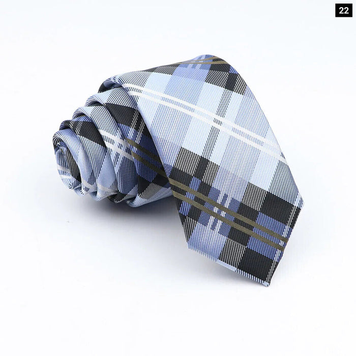 Classic Jacquard Plaid Neck Tie 6Cm Width