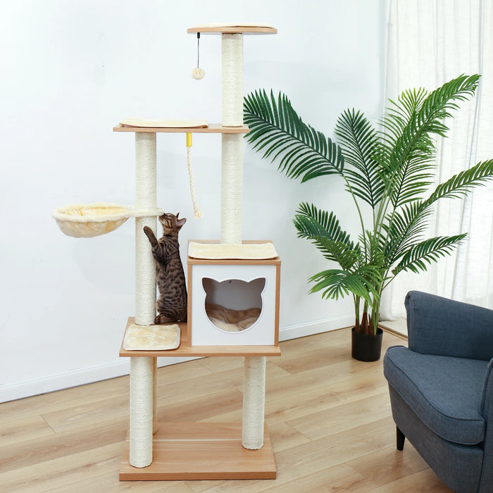 Quick Delivery Cat Tree Tower Sisal Scratching Posts Play Ball