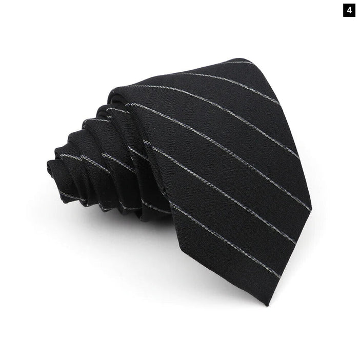 Mens Ties Jacquard Woven Striped Plaid Necktie 7Cm Polyester Wedding Accessory