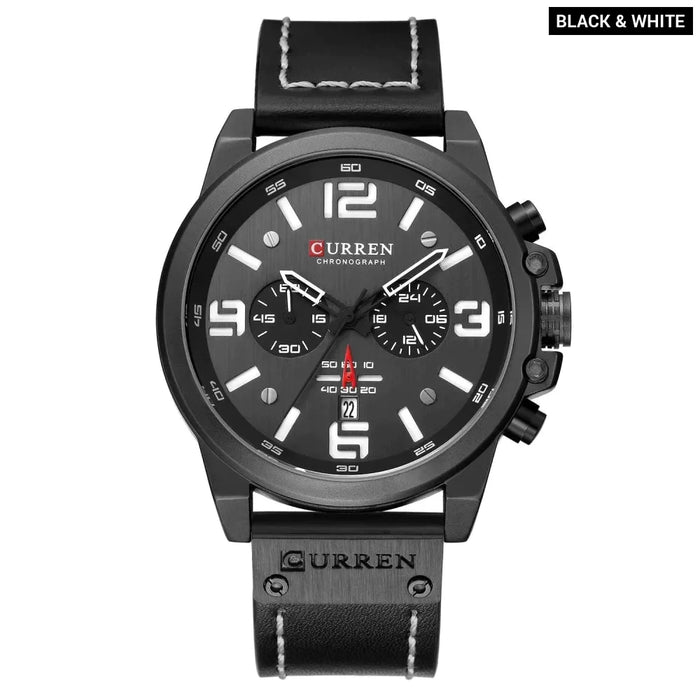 Newest Men Watches Quartz Mens Wristwatches Leather Military Date Male Clock