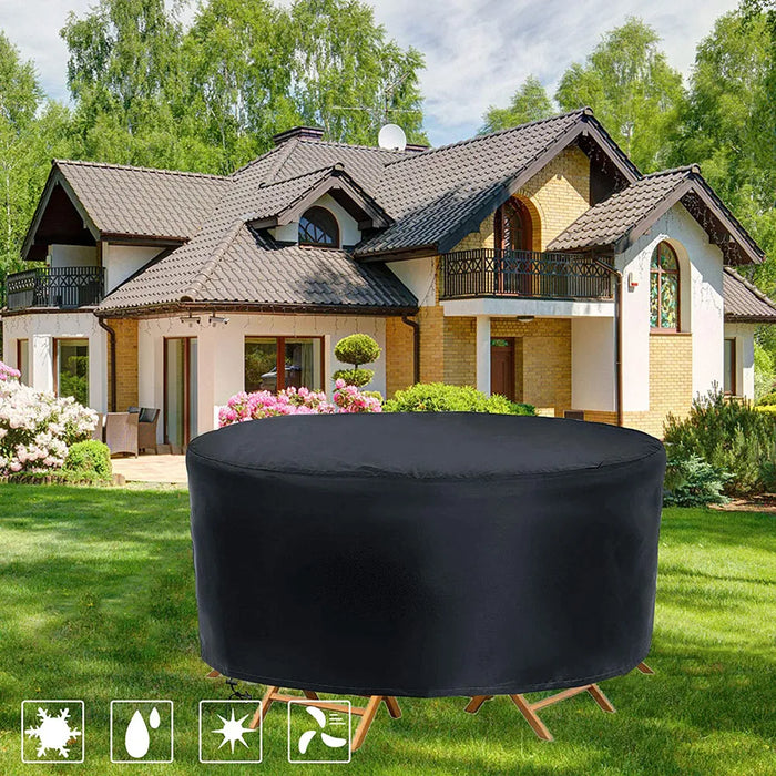 Outdoor Garden Furniture Round Cover Table Chair Set Waterproof Oxford Wicker Sofa Protection Patio Rain Snow Dustproof Cover