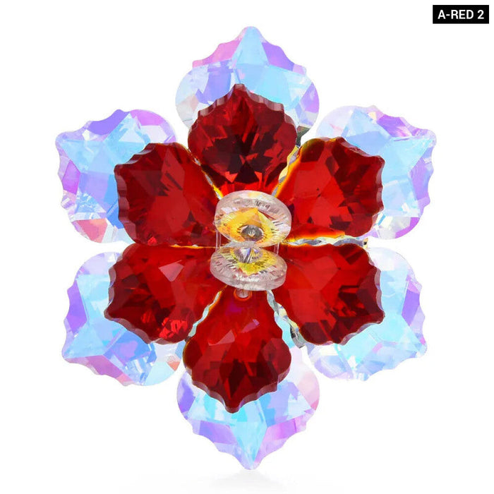 Glass Flower Brooch 14 Colours