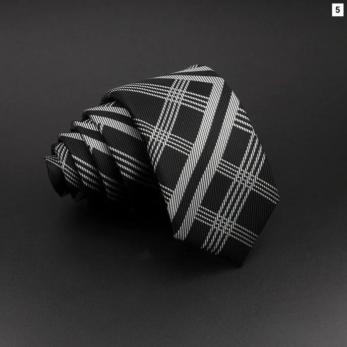 Classic Plaid Striped Tie For Weddings Business And Parties