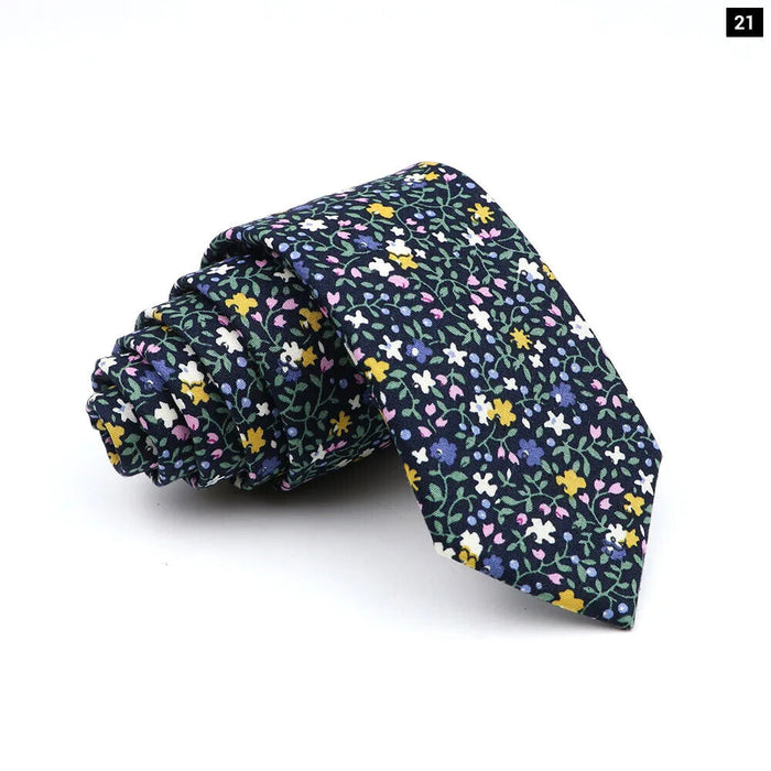 Floral Skinny Tie For Men Weddings And Parties