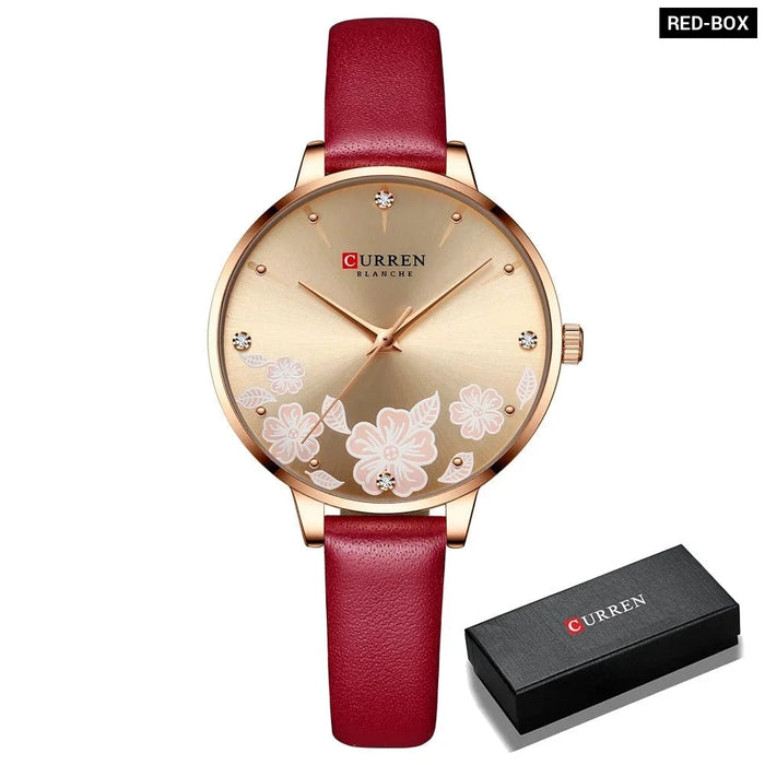 Elegant Leather Charming Design Quartz Wristwatches For Women