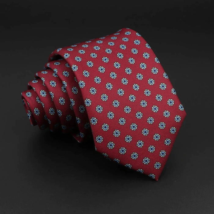 7Cm Silk Paisley Floral Necktie For Business Weddings And Daily Wear