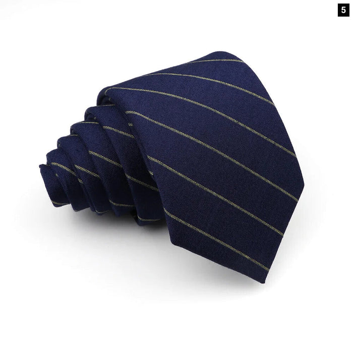 Mens Ties Jacquard Woven Striped Plaid Necktie 7Cm Polyester Wedding Accessory