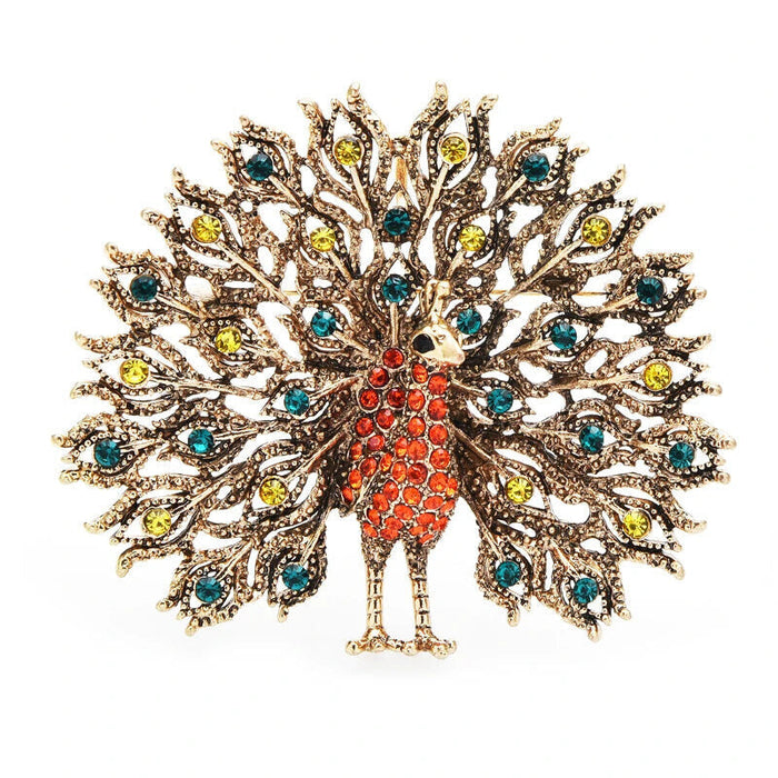 Peacock Brooches Pins Big Multicolour Jewelry