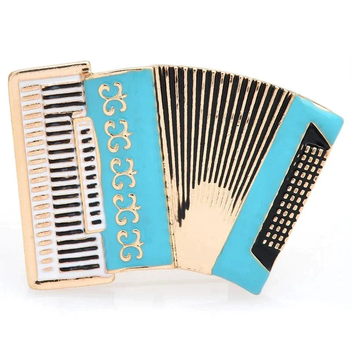 Accordion Music Brooch Pin Enamel Student Jewelry Gift