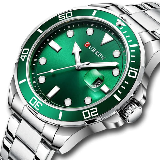 Fashion Business Mens Wristwatches Green Clock Male Quartz