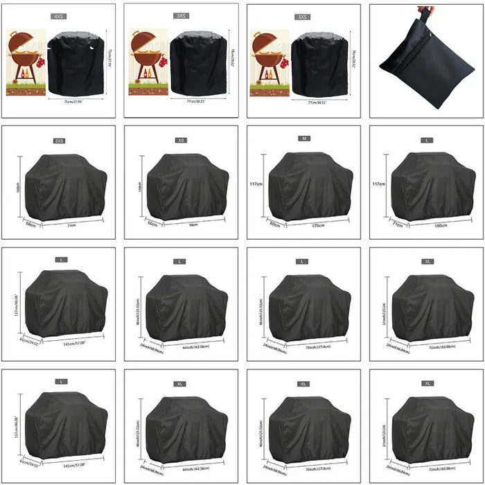 190T/210D BBQ Cover Anti-Dust Waterproof Heavy Duty Charbroil Grill Cover Rain Protective Barbecue Cover