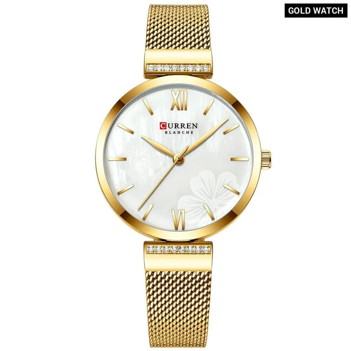 Stainless Steel Simple Fashion Quartz Ladies Wristwatch