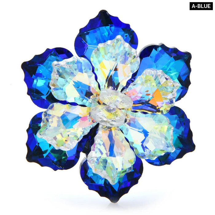 Glass Flower Brooch 14 Colours