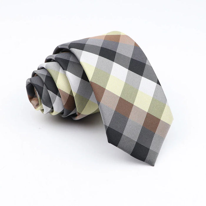 Classic Jacquard Plaid Neck Tie 6Cm Width