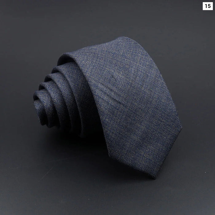 Handmade 6cm Mens Ties Classic Slim Striped Plaid Black