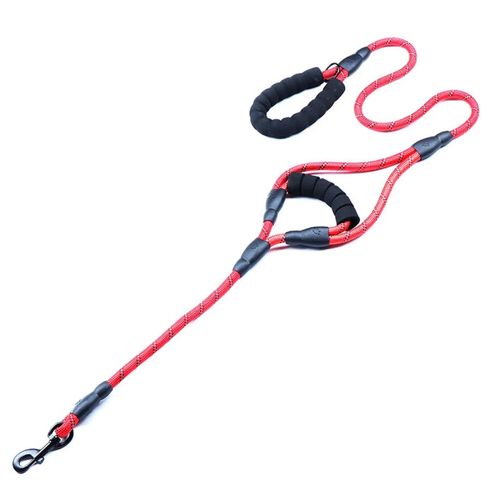 Heavy Duty Dog Leash 2 Padded Handles Reflective Durable