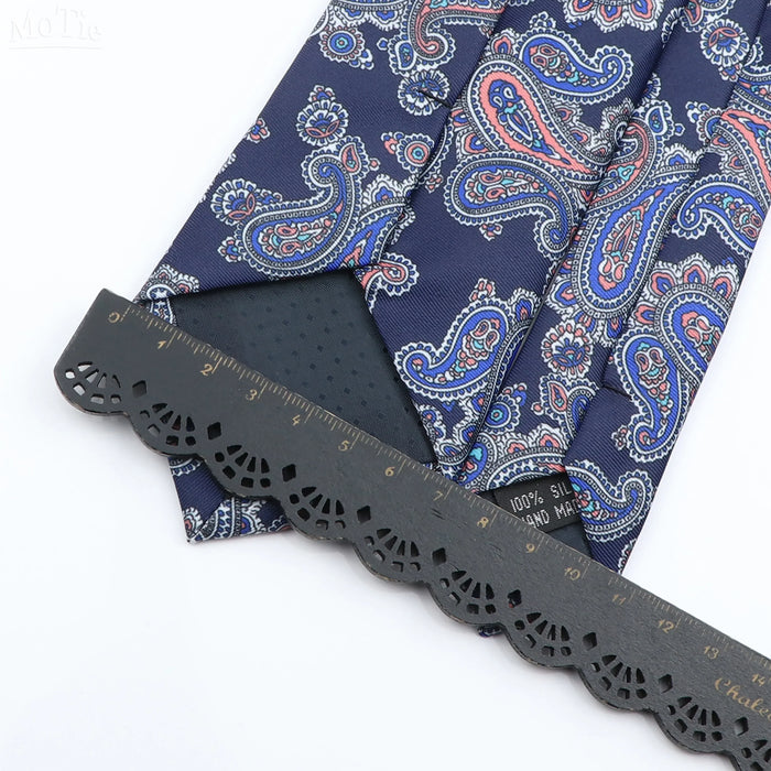 7Cm Silk Paisley Floral Necktie For Business Weddings And Daily Wear