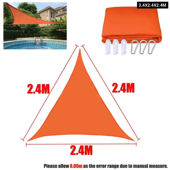 Orange All size Waterproof Sun Shade Sail Square Rectangle Triangle Garden Terrace Canopy Swim Shade Camp Hiking Yard Awnings