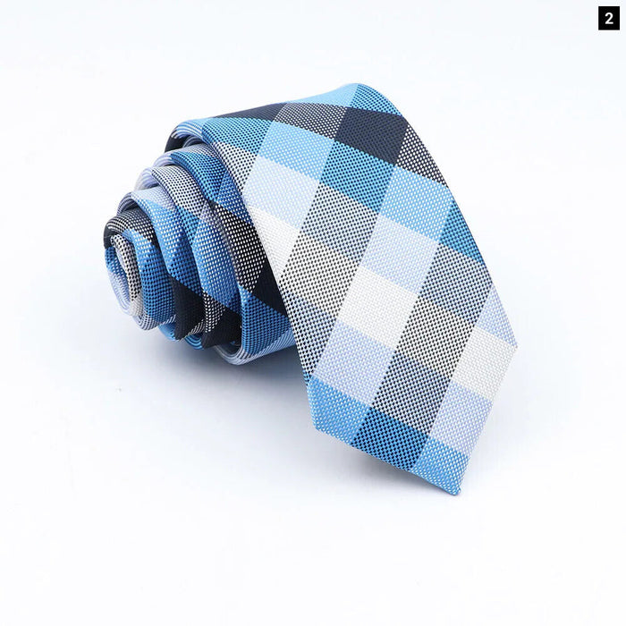 Classic Jacquard Plaid Neck Tie 6Cm Width