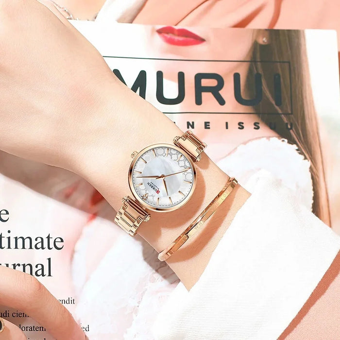 Watches Women Fashion Thin Quartz Wristwatch With Charming Stainless Steel Bracelet