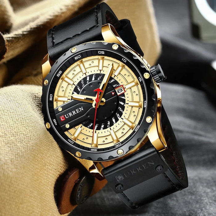 Casual Fashion Leather Chic Luminous Hands Quartz Men’s