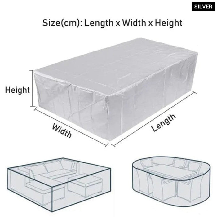 68 size silver garden patio protective cover Oxford cloth furniture dust cover rattan table and chair sofa waterproof rain cover