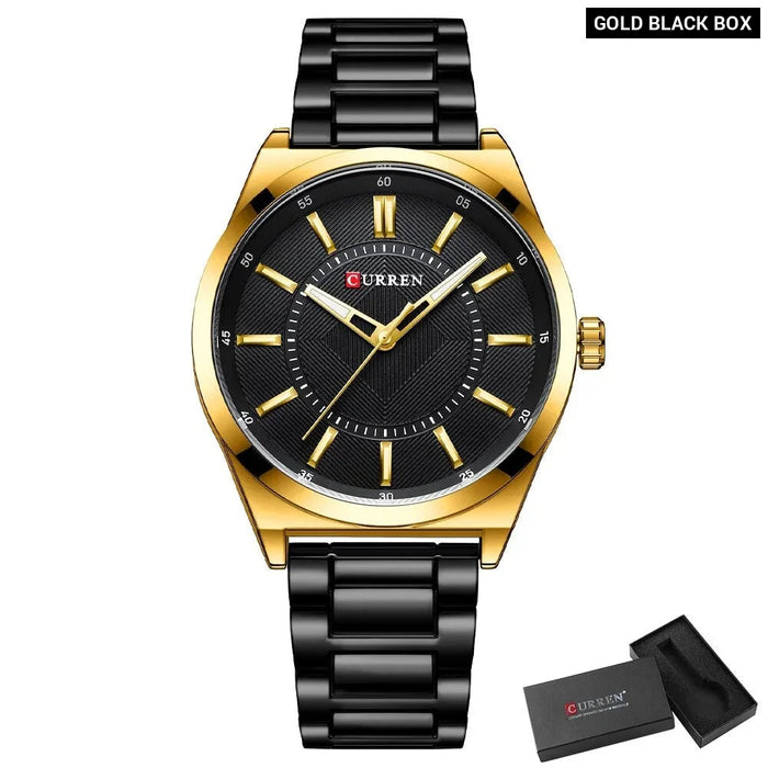 Business Stainless Steel Band Quartz Wristwatch