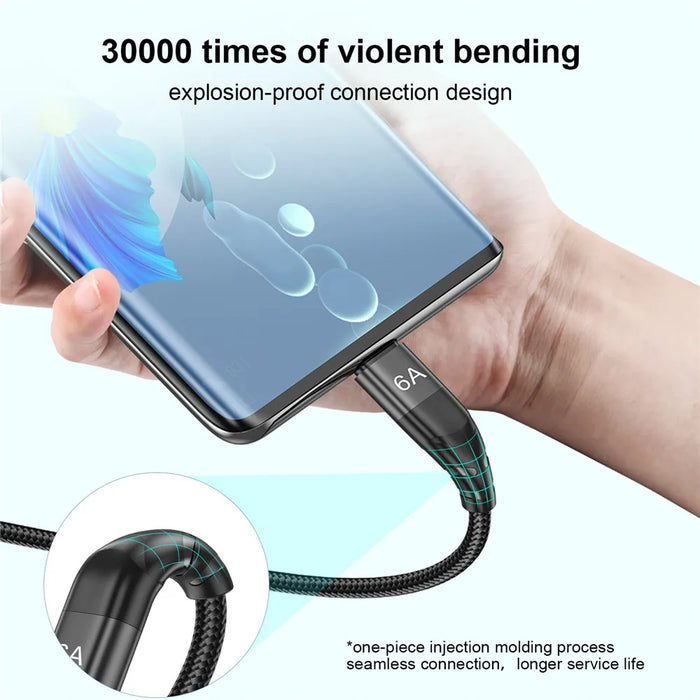 66W Fast Charge Usb C Cable For Huawei P40/P50 Pro Samsung/Xiaomi