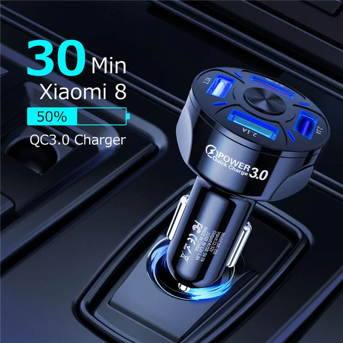 Universal 4 Port Car Charger For Iphone Samsung