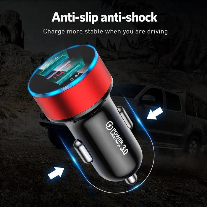 Compact 24V 3A Car Charger For Phones Tablets