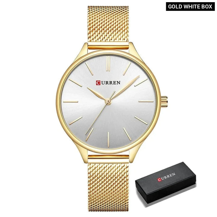 Elegant Simple Stainless Steel Quartz Wristwatches For Ladies