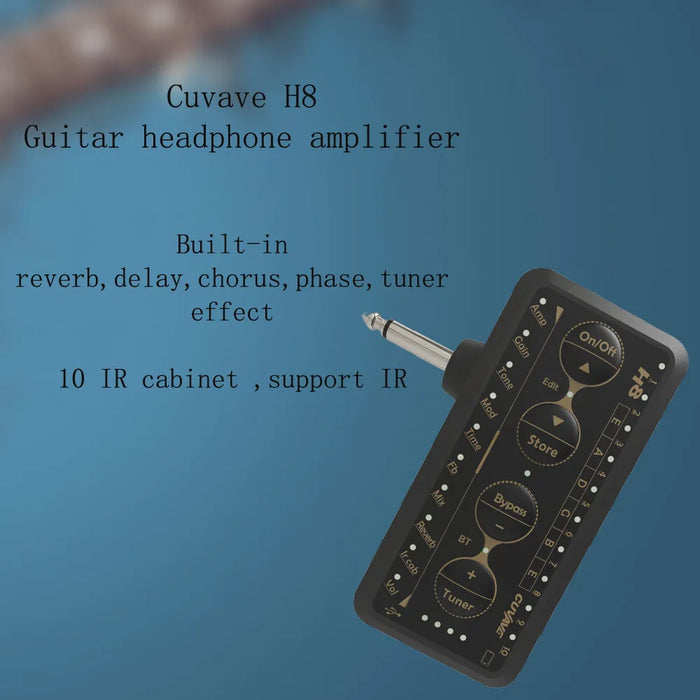 H8 Portable Electric Guitar Amplifier Mini Headphone Amp Built-In Delay Tuner Phaser Reverb Effect Ir Cabinet Guitar Amp