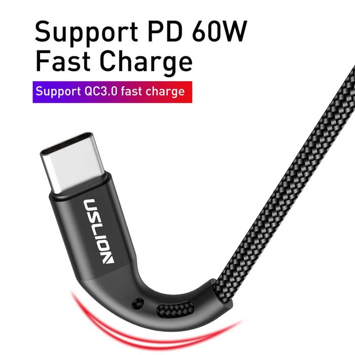 60W Usb C To C Cable For Macbook Pro Quick Charge 3.0 Fast Charging For Xiaomi/Samsung