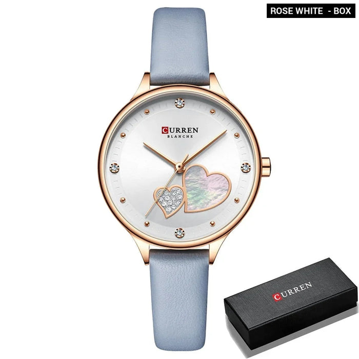 Charming Rhinestone Leather Quartz Wristwatch For Women