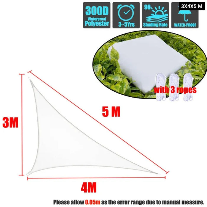 Waterproof Sun Shelter Triangle Sunshade Protection Outdoor Canopy Garden Patio Pool Shade Sail Awning