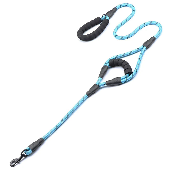 Heavy Duty Dog Leash 2 Padded Handles Reflective Durable