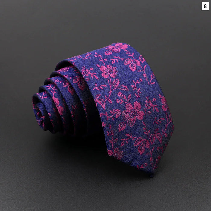 Floral Jacquard Necktie Classic Luxury For Business And Weddings