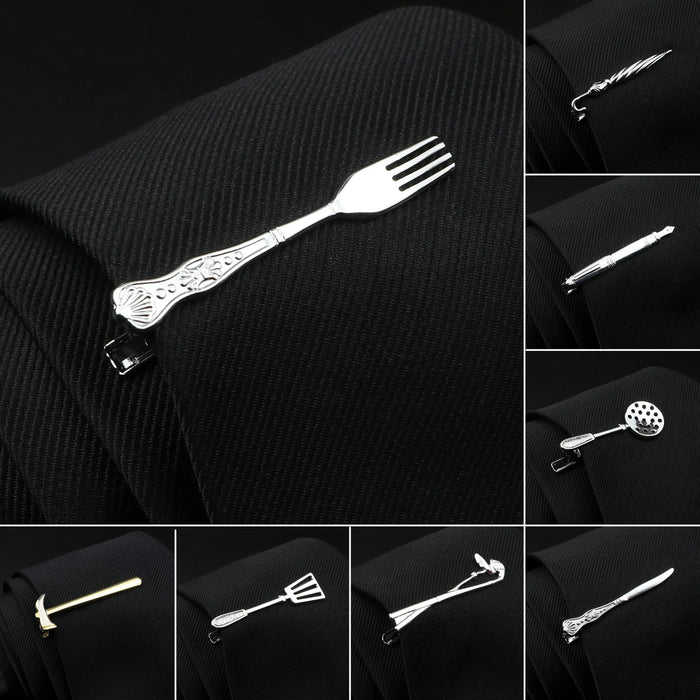 Stainless Tie Clip Set Mens Gift