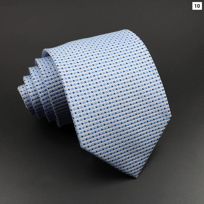 Silk Tie 8.5cm Striped Necktie For Men Grey Pink Blue