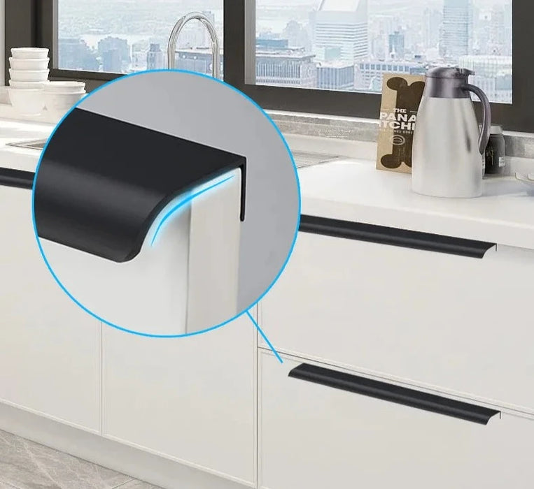 Zinc Alloy Hidden Cabinet Handles Sleek Kitchen Upgrade