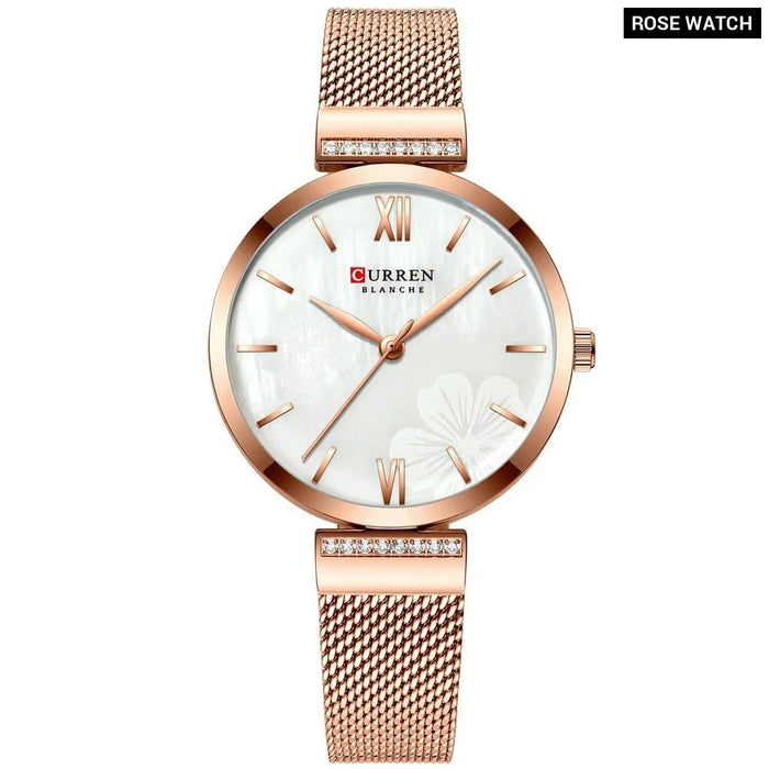 Stainless Steel Simple Fashion Quartz Ladies Wristwatch