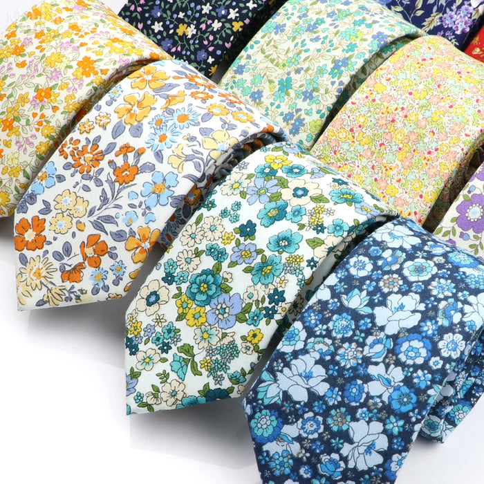 Floral Skinny Tie For Men Weddings And Parties